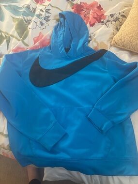 Blue Nike dri -fit Sweatshirt with Black Nike Logo